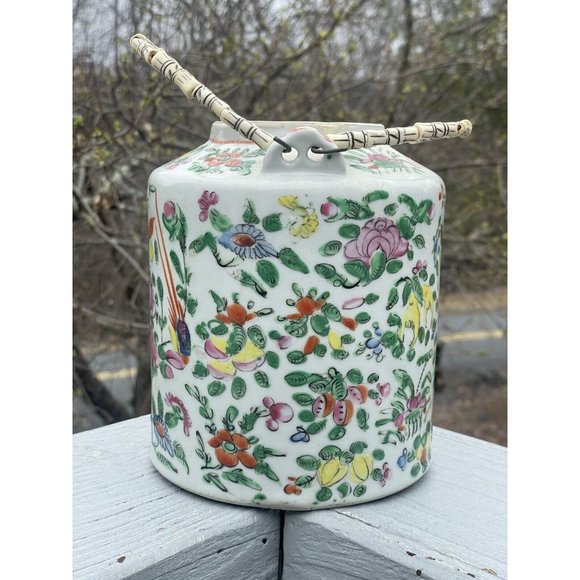 Antique Chinese Porcelain Famille Rose Hand Painted Teapot Qing - Republic - Picture 5 of 16